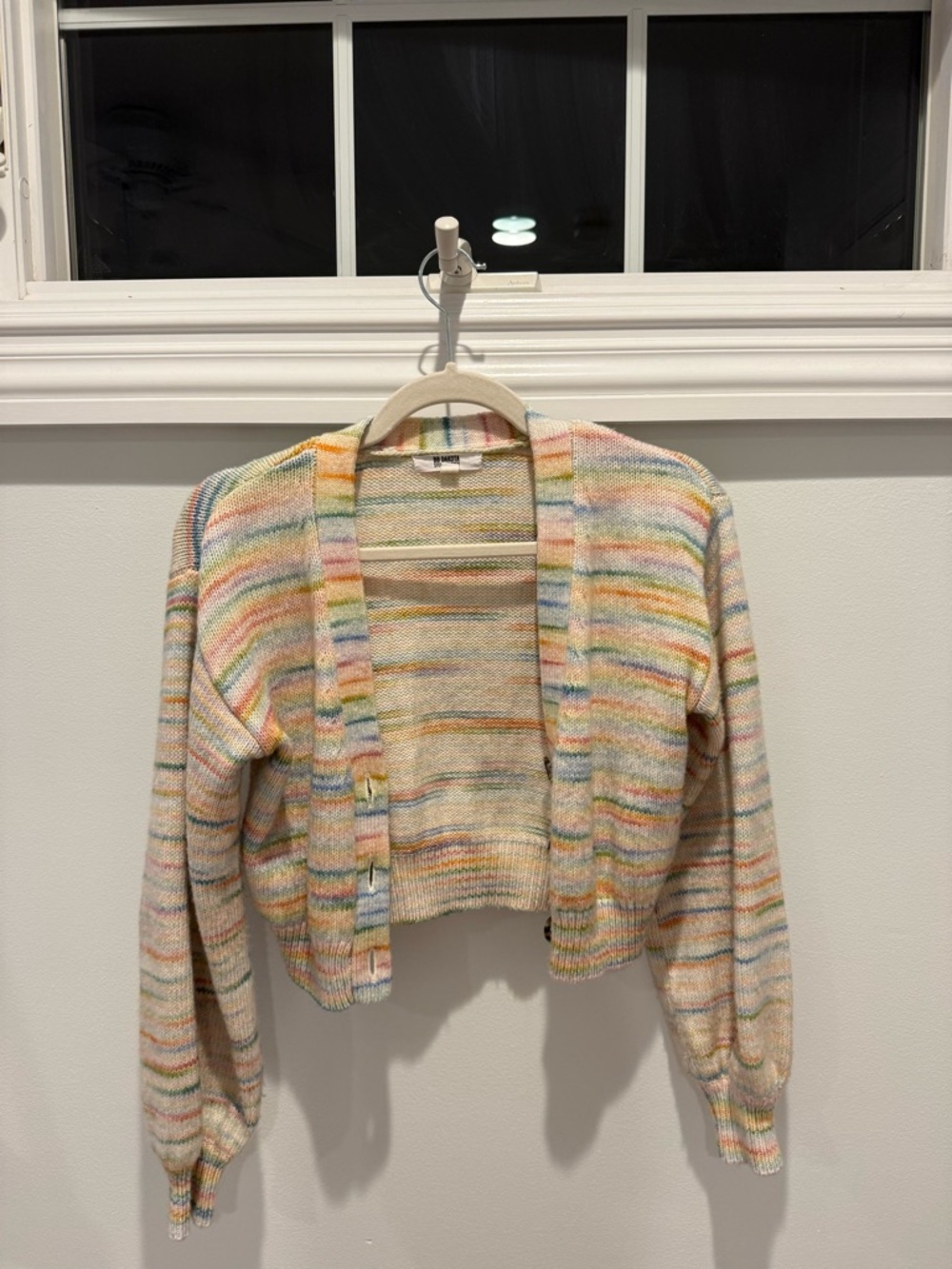 BB Dakota Pastel Multi-Stripe Cropped Cardigan